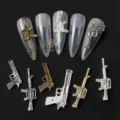 50PCS/Lot Metalni cirkon privjesci za nokte Elegantni oblici Ukrasi od vještačkih kamenčića sa zlatnom legurom Mix Stilovi Kristali Dragulji Nabavka za nokte