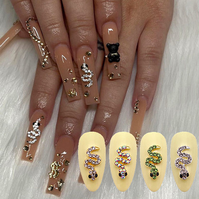 50PCS/Lot Metalni cirkon privjesci za nokte Elegantni oblici Ukrasi od vještačkih kamenčića sa zlatnom legurom Mix Stilovi Kristali Dragulji Nabavka za nokte