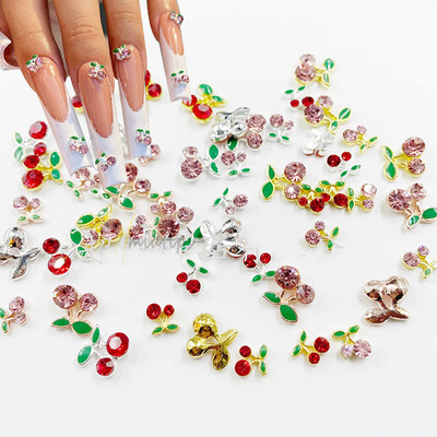 50PCS/Lot Metalni cirkon privjesci za nokte Elegantni oblici Ukrasi od vještačkih kamenčića sa zlatnom legurom Mix Stilovi Kristali Dragulji Nabavka za nokte