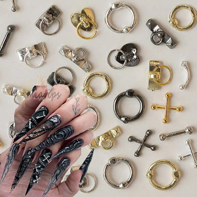 50PCS/Lot Metalni cirkon privjesci za nokte Elegantni oblici Ukrasi od vještačkih kamenčića sa zlatnom legurom Mix Stilovi Kristali Dragulji Nabavka za nokte