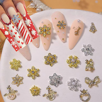 50PCS/Lot Metalni cirkon privjesci za nokte Elegantni oblici Ukrasi od vještačkih kamenčića sa zlatnom legurom Mix Stilovi Kristali Dragulji Nabavka za nokte