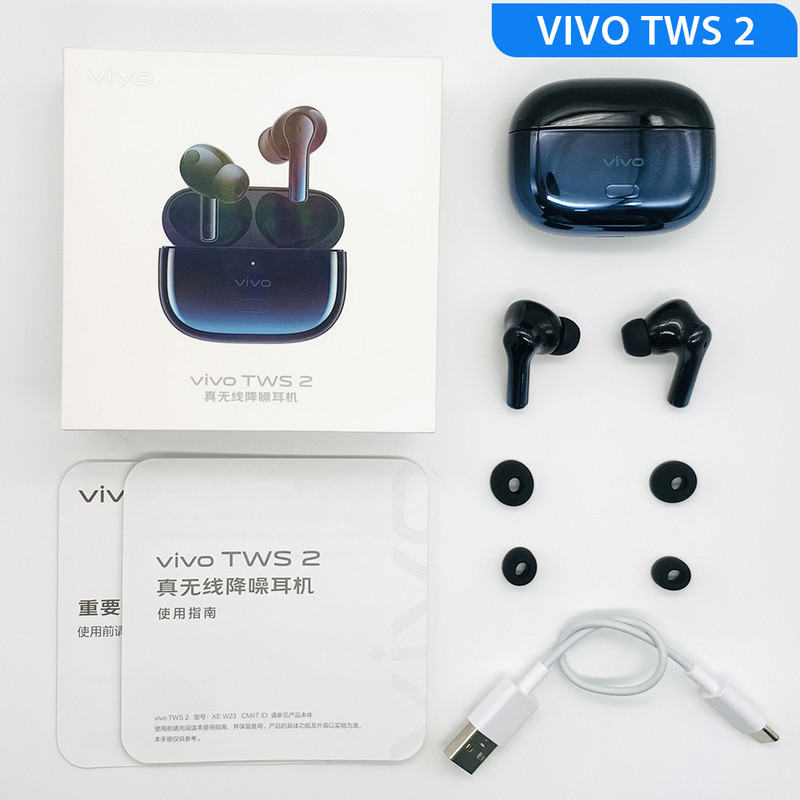 Vivo TWS 2 2e kõrvaklapid juhtmeta Bluetooth 5.2 kõrvaklapid 12,2 mm draiver DeepX 2.0 mikrofoni mürasummutus Vivo X60 Pro X50 S9 S9e jaoks