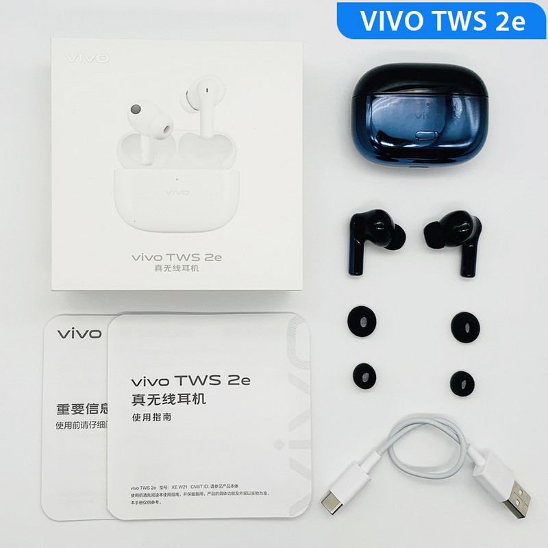 Vivo TWS 2 2e kõrvaklapid juhtmeta Bluetooth 5.2 kõrvaklapid 12,2 mm draiver DeepX 2.0 mikrofoni mürasummutus Vivo X60 Pro X50 S9 S9e jaoks