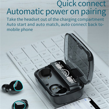 Нови слушалки Bluetooth 5.1 2200mAh кутия за зареждане Безжични слушалки 9D стерео спортни водоустойчиви слушалки слушалки с микрофон