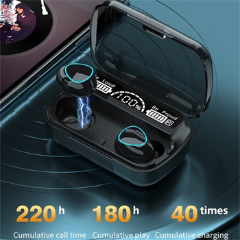 Нови слушалки Bluetooth 5.1 2200mAh кутия за зареждане Безжични слушалки 9D стерео спортни водоустойчиви слушалки слушалки с микрофон