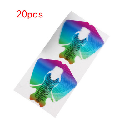 Körömformák átlátszó hosszabbító akril francia görbe matrica UV gél építő öntapadó manikűr PVC átlátszó szivárvány köröm forma