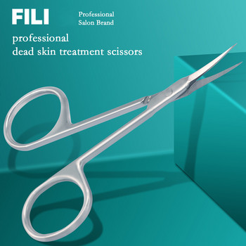 FILI Russian Manicure Scissors Curved Tip Scissors Dead Skin Remover Nail Tools Professional Cuticle Cutter Nail Scissors