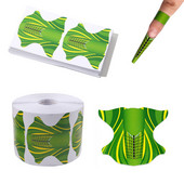 500 buc Vârf de extensie pentru formă de unghii verde Gel UV pentru constructii Forme de unghii franceze Sfaturi de extensie Stencil Instrumente de manichiură autoadezive
