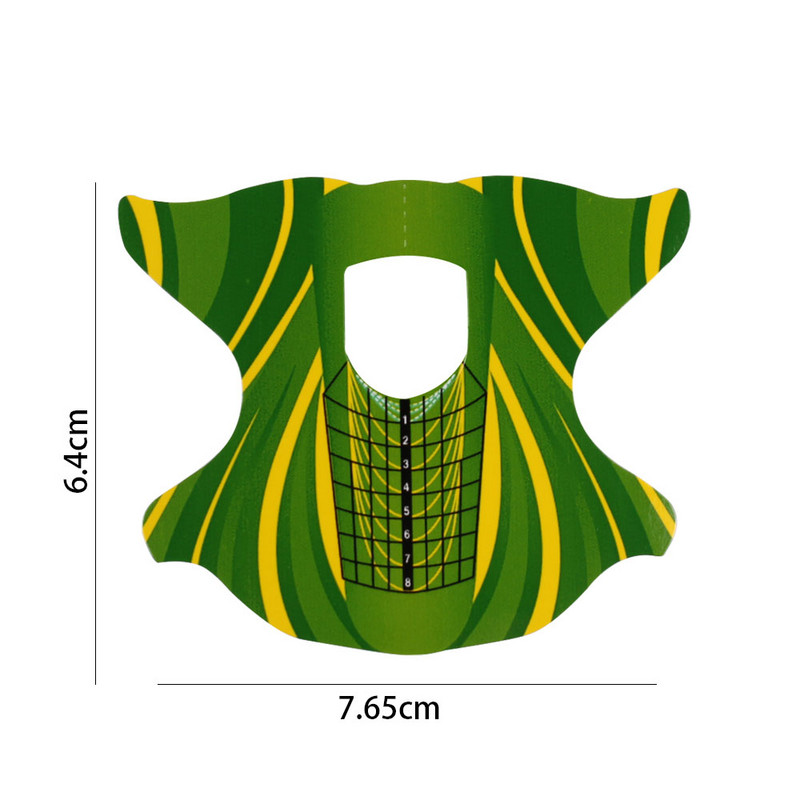 500 buc Vârf de extensie pentru formă de unghii verde Gel UV pentru constructii Forme de unghii franceze Sfaturi de extensie Stencil Instrumente de manichiură autoadezive