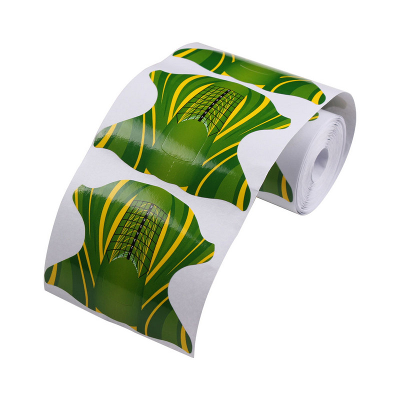500 buc Vârf de extensie pentru formă de unghii verde Gel UV pentru constructii Forme de unghii franceze Sfaturi de extensie Stencil Instrumente de manichiură autoadezive