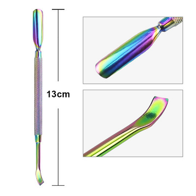 Rozsdamentes acél tisztítóeszközök Kaméleon kutikula nyomó csipesz körömnyomó szerszámok kutikula vágó holt bőr UV gél lakk eltávolító