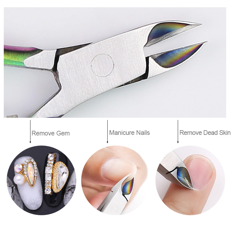 Rozsdamentes acél tisztítóeszközök Kaméleon kutikula nyomó csipesz körömnyomó szerszámok kutikula vágó holt bőr UV gél lakk eltávolító