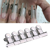 6kom C Curve Building Gel Nail Steps Steps Set 31mm French Nail Form Tips Clip od nehrđajućeg čelika Nokti Pincher Alat za manikuru
