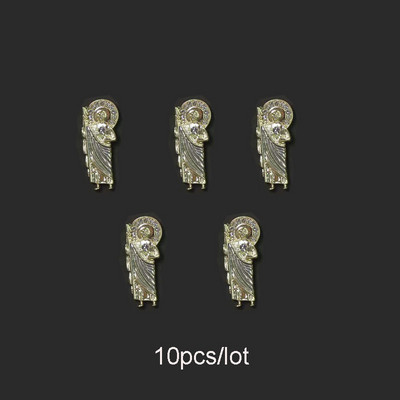 10 komada Virgin Mary privjesci za nokte 3D dijamanti Metalni ukrasi za nokte Legirani nakit Pozlaćeni salonski savjeti Dekoracija za manikuru