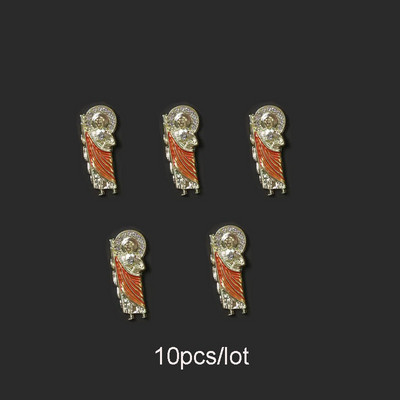 10 komada Virgin Mary privjesci za nokte 3D dijamanti Metalni ukrasi za nokte Legirani nakit Pozlaćeni salonski savjeti Dekoracija za manikuru