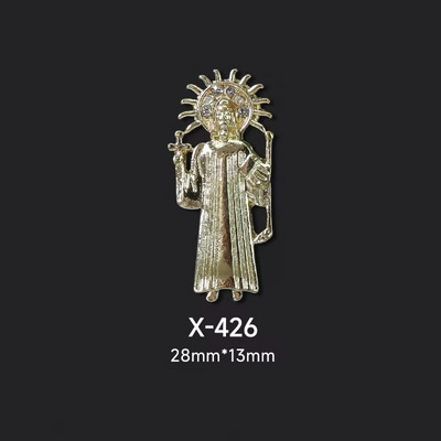 10 komada Virgin Mary privjesci za nokte 3D dijamanti Metalni ukrasi za nokte Legirani nakit Pozlaćeni salonski savjeti Dekoracija za manikuru