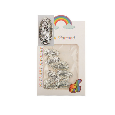 10 komada Virgin Mary privjesci za nokte 3D dijamanti Metalni ukrasi za nokte Legirani nakit Pozlaćeni salonski savjeti Dekoracija za manikuru