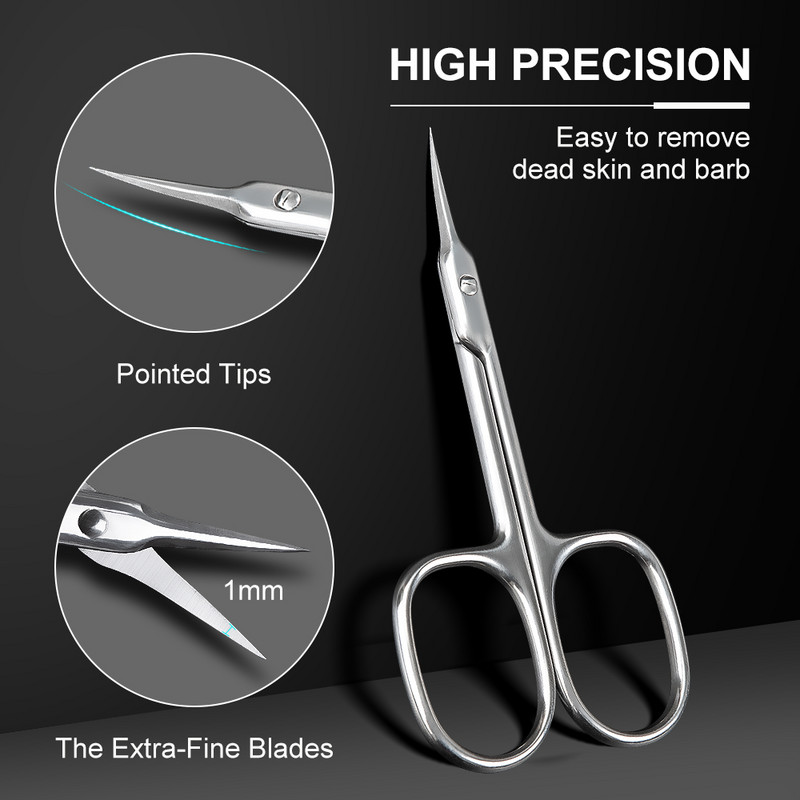 Ruské zakrivené manikúrne nožnice na nechtovú kožičku, profesionálne nožnice z nehrdzavejúcej ocele na úpravu nechtovej chrupavky, rezačka nechtovej kožičky N