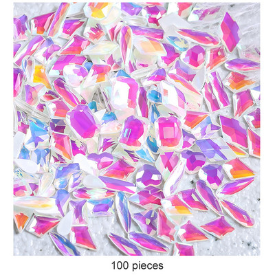 100db Mix AB kristályok körömdíszítéshez lapos hátú strassz 3D köröm drágakövek barkácsolás manikűr dekorációk