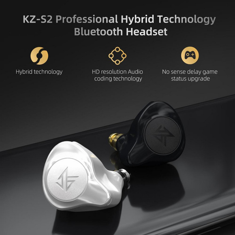 KZ S2 1BA 1DD TWS Căști fără fir Bluetooth 5.0 Căști AAC cu control tactil Căști hibride Căști Noise Sport\E10 Z3 Z1 S1