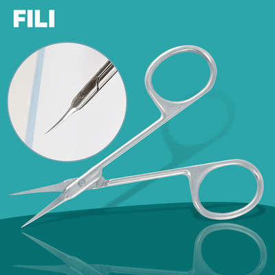 Ruske škare sa zakrivljenim vrhom Škare za uklanjanje mrtve kože Škare od nehrđajućeg čelika Profesionalni rezač zanoktica Alati za nokte Škare za manikuru