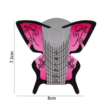 100/500 бр. Акрилни накрайници за нокти Удължаване Дълги форми за нокти тип пеперуда Ръководство за скулптуриране Стикери Съвети UV гел Форма Инструмент за маникюр