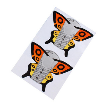 500Pcs Форма за нокти Butterfly Nails Art Френски акрилни UV гел Съвети Удължаване Стикер Ръководство Шаблон Инструменти за маникюр