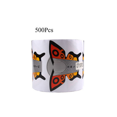 500 db körömforma pillangós körmök francia akril UV gél tippek hosszabbító matrica útmutató stencil manikűr eszközök