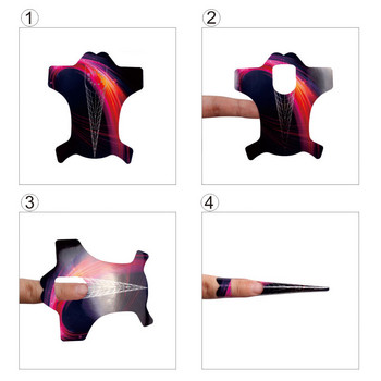 200Pcs Αυτοκόλλητο Laser Forms Nail For Extension Μανικιούρ Ακρυλικά για Νύχια UV Gel Nail Tips Extension DIY Design Tools