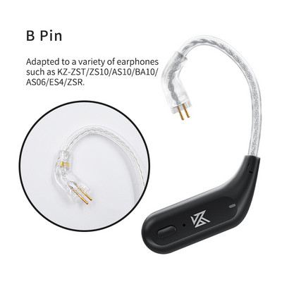 KZ AZ09 HD Bluetooth 5.2 bežični kabel za nadogradnju, slušalice, slušalice, kuka za uho s kućištem za punjenje za KZ ZAX DQ6 ZSN ZSX CA16 VX MT1