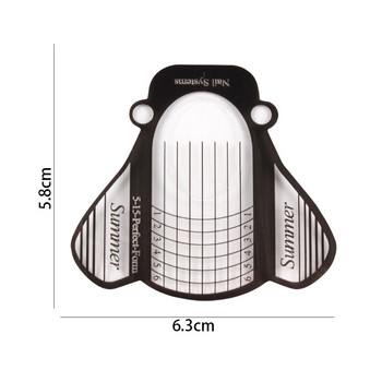 100 τμχ Διαφανής φόρμα νυχιών Bee Nail Art Γαλλικό ακρυλικό UV Gel Tips Extension Sticker Builder Form Guide Stencil Εργαλεία μανικιούρ