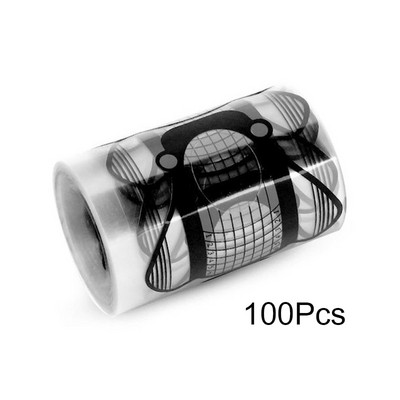 100db körömforma átlátszó Bee Nail Art francia akril UV gél tippek hosszabbító matrica építő forma útmutató stencil manikűr eszközök