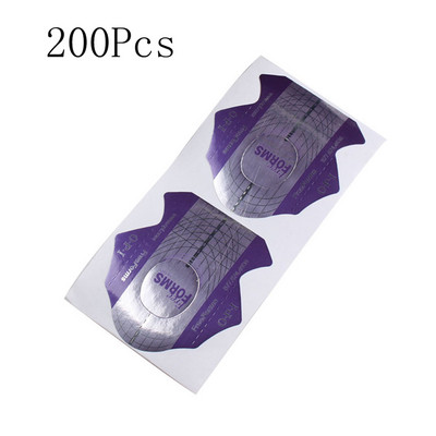 100 db Lila ezüst körömforma hosszabbító francia körömforma tippek akril UV gél hosszabbító göndör forma építő gél matricasablon