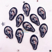 10db Gyanta Halloween Nails Art Dekoráció Scream Ghost Flatback Nail Charm DIY kézműves kiegészítő