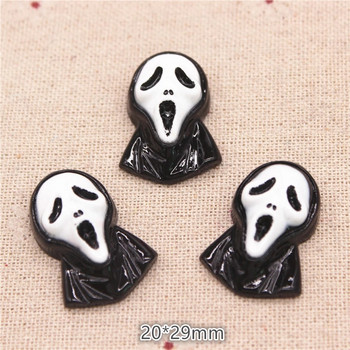 10 τμχ Ρητίνη Halloween Nails Art Decoration Scream Ghost Flatback Nail Charm DIY Craft αξεσουάρ