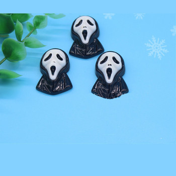 10 τμχ Ρητίνη Halloween Nails Art Decoration Scream Ghost Flatback Nail Charm DIY Craft αξεσουάρ