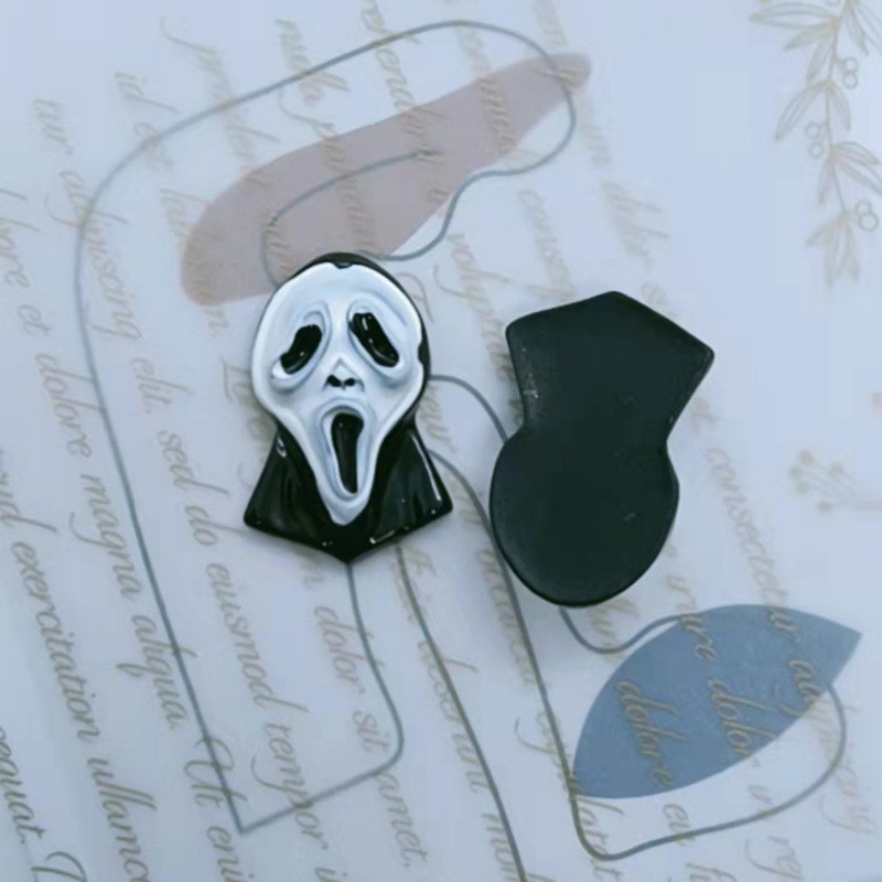 10db Gyanta Halloween Nails Art Dekoráció Scream Ghost Flatback Nail Charm DIY kézműves kiegészítő