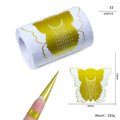 100db/Lot Nails zselé hosszabbító matrica gél akril hegyekhez French Fingernail Builder Forma kiterjesztett eszközök Manikűr papír tartó
