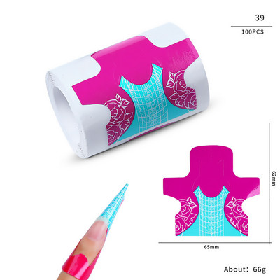 100db/Lot Nails zselé hosszabbító matrica gél akril hegyekhez French Fingernail Builder Forma kiterjesztett eszközök Manikűr papír tartó