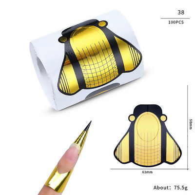 100db/Lot Nails zselé hosszabbító matrica gél akril hegyekhez French Fingernail Builder Forma kiterjesztett eszközök Manikűr papír tartó