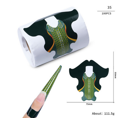 100db/Lot Nails zselé hosszabbító matrica gél akril hegyekhez French Fingernail Builder Forma kiterjesztett eszközök Manikűr papír tartó