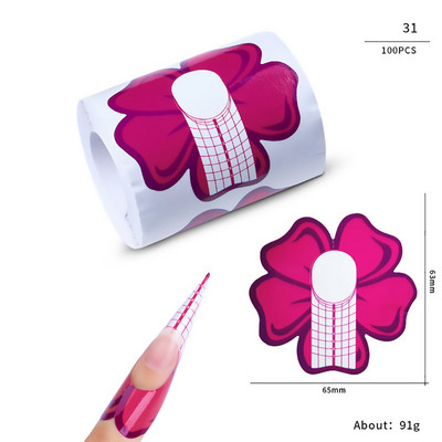 100db/Lot Nails zselé hosszabbító matrica gél akril hegyekhez French Fingernail Builder Forma kiterjesztett eszközök Manikűr papír tartó