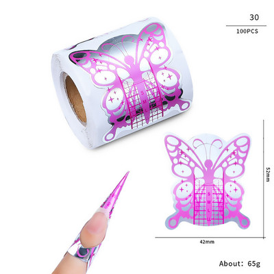 100db/Lot Nails zselé hosszabbító matrica gél akril hegyekhez French Fingernail Builder Forma kiterjesztett eszközök Manikűr papír tartó