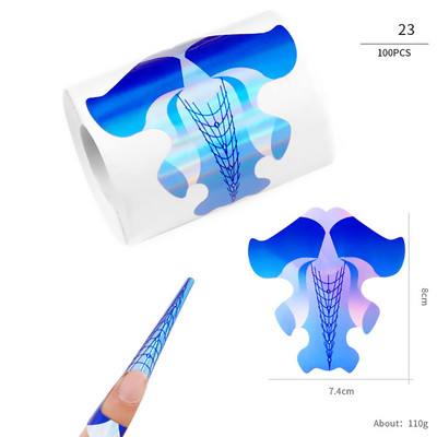 100db/Lot Nails zselé hosszabbító matrica gél akril hegyekhez French Fingernail Builder Forma kiterjesztett eszközök Manikűr papír tartó