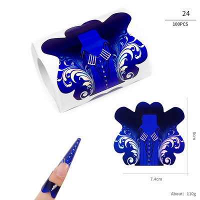 100db/Lot Nails zselé hosszabbító matrica gél akril hegyekhez French Fingernail Builder Forma kiterjesztett eszközök Manikűr papír tartó