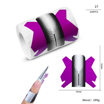 100db/Lot Nails zselé hosszabbító matrica gél akril hegyekhez French Fingernail Builder Forma kiterjesztett eszközök Manikűr papír tartó