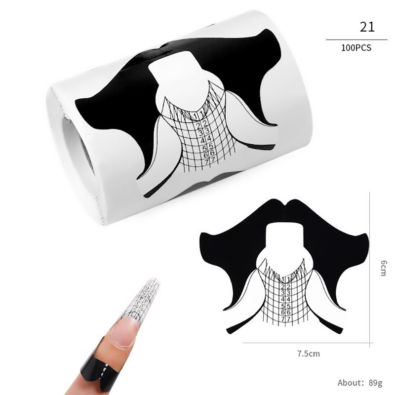 100db/Lot Nails zselé hosszabbító matrica gél akril hegyekhez French Fingernail Builder Forma kiterjesztett eszközök Manikűr papír tartó