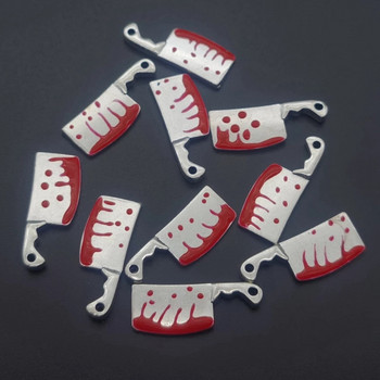 10 τμχ Halloween Bloody Dagger Nail Charms Silver Weapon Shape Punk Style Jewlery Μενταγιόν Διακόσμηση νυχιών