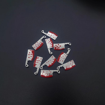 10 τμχ Halloween Bloody Dagger Nail Charms Silver Weapon Shape Punk Style Jewlery Μενταγιόν Διακόσμηση νυχιών