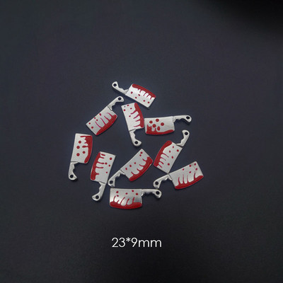 10 komada Noć vještica Krvavi bodež privjesci za nokte Srebrni oblik oružja Punk stil Nakit Privjesci Ukrasi za nokte